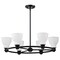 Nuvo Russel - 6 Light Chandelier - Matte Black with Satin White Glass 60/8027 - alternate 1